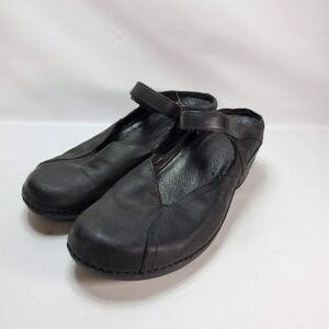 Patagonia Mary Jane Clogs Womens 8 Black Leather Adjustable Strap Comfort Shoes
